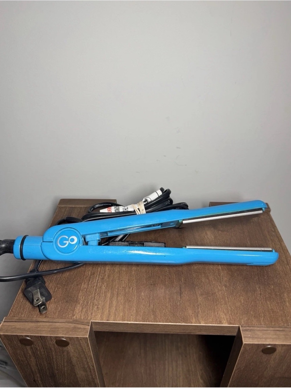 Go Blue Ceramic Hair Straightener - Portable Flat Iron for Women